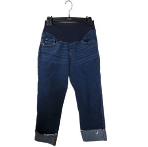 INDIGO BLUE MOTHERHOOD Maternity Crop Denim Jean